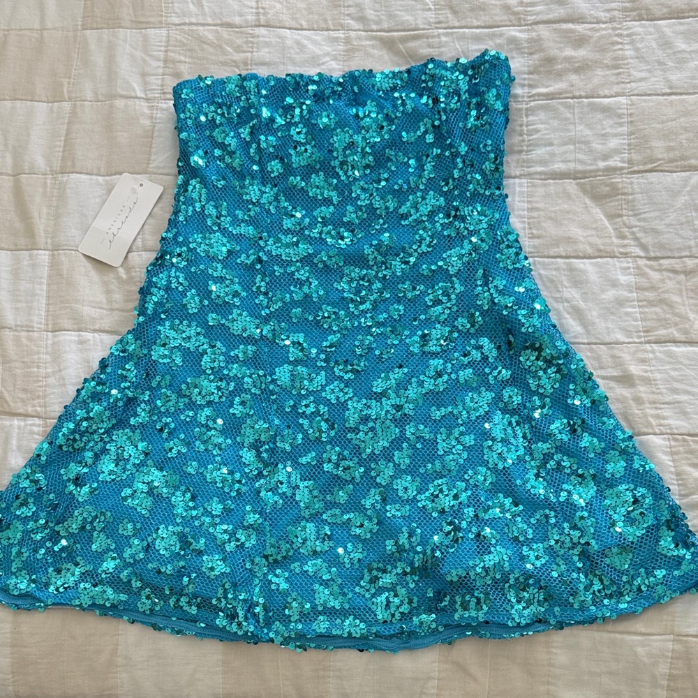 American Threads Vibrant Blue Dress